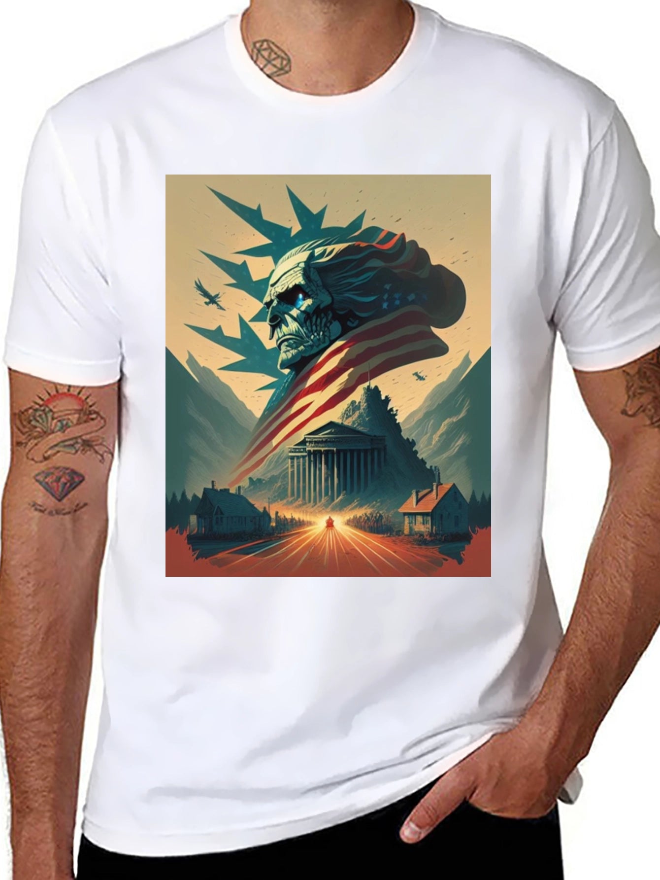 American Patriot Graphic Tee - Black