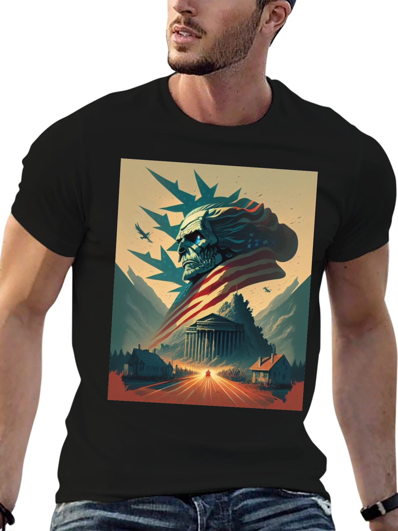 American Patriot Graphic Tee - Black