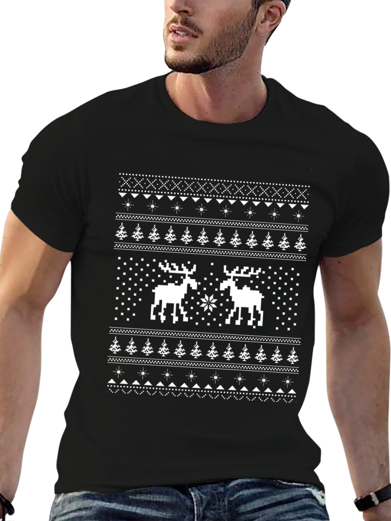 Novelty Holiday Reindeer T-Shirt
