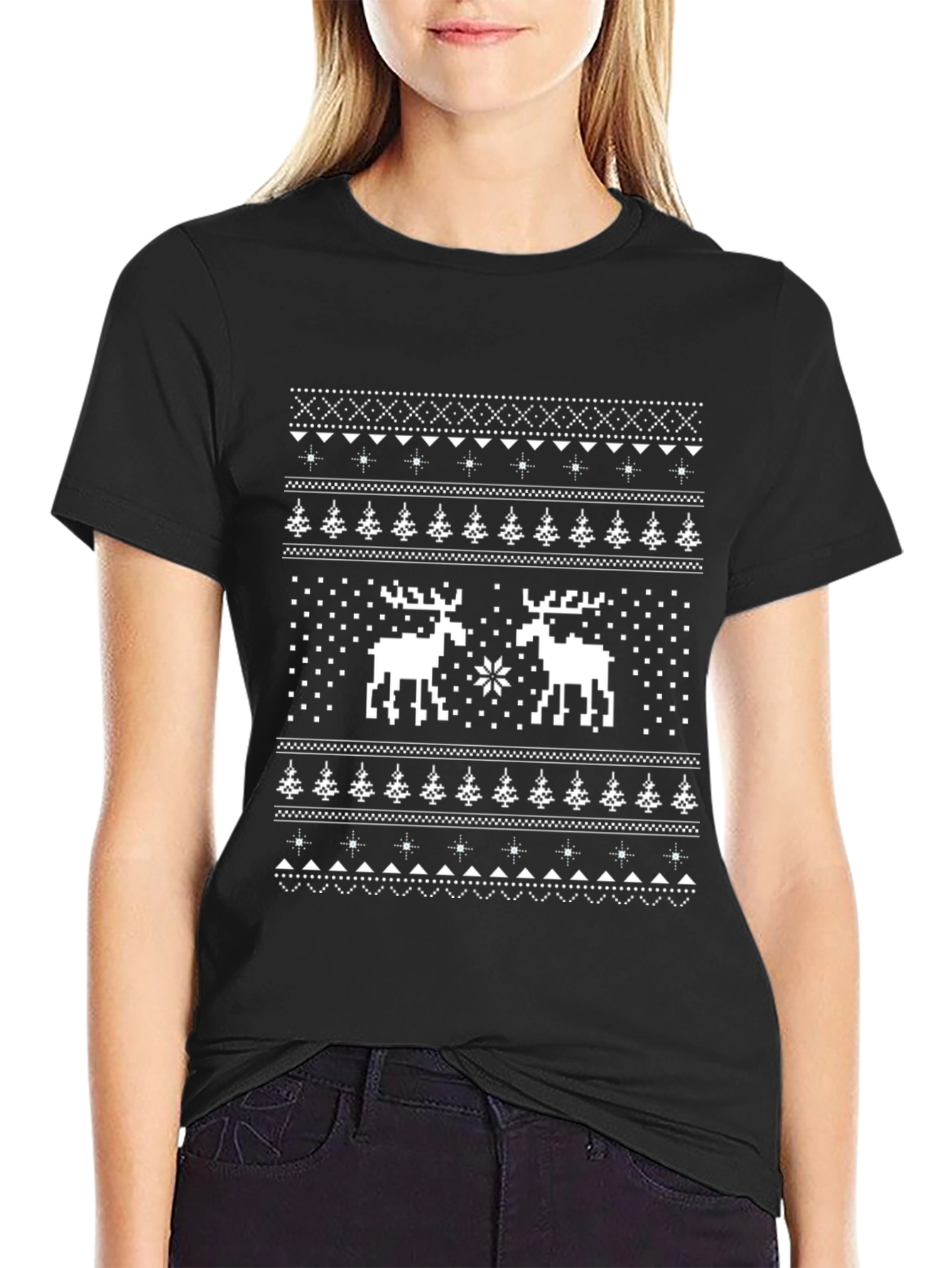 Novelty Holiday Reindeer T-Shirt