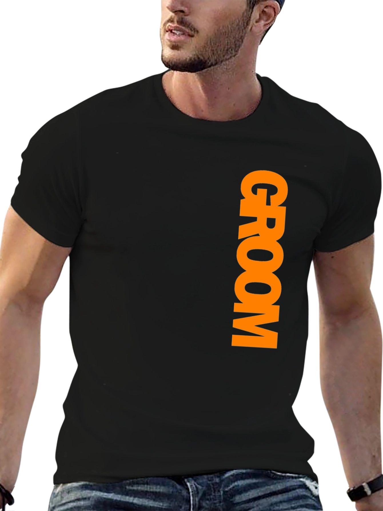 Groom Crew Tee - Black Cotton Wedding Party Shirt