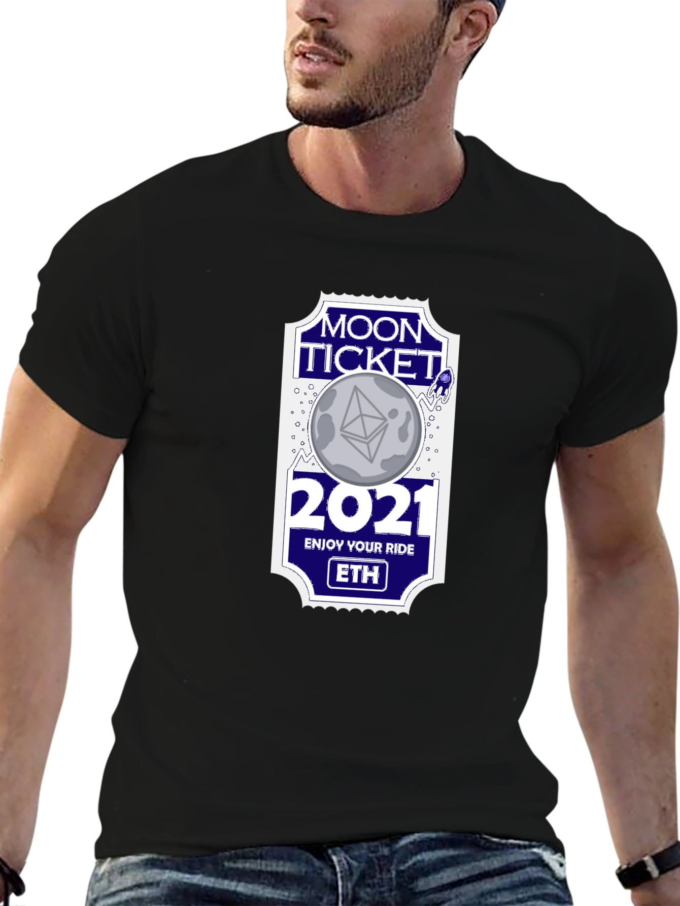 Moon Ticket 2021 ETH T-Shirt - Enjoy Your Ride!