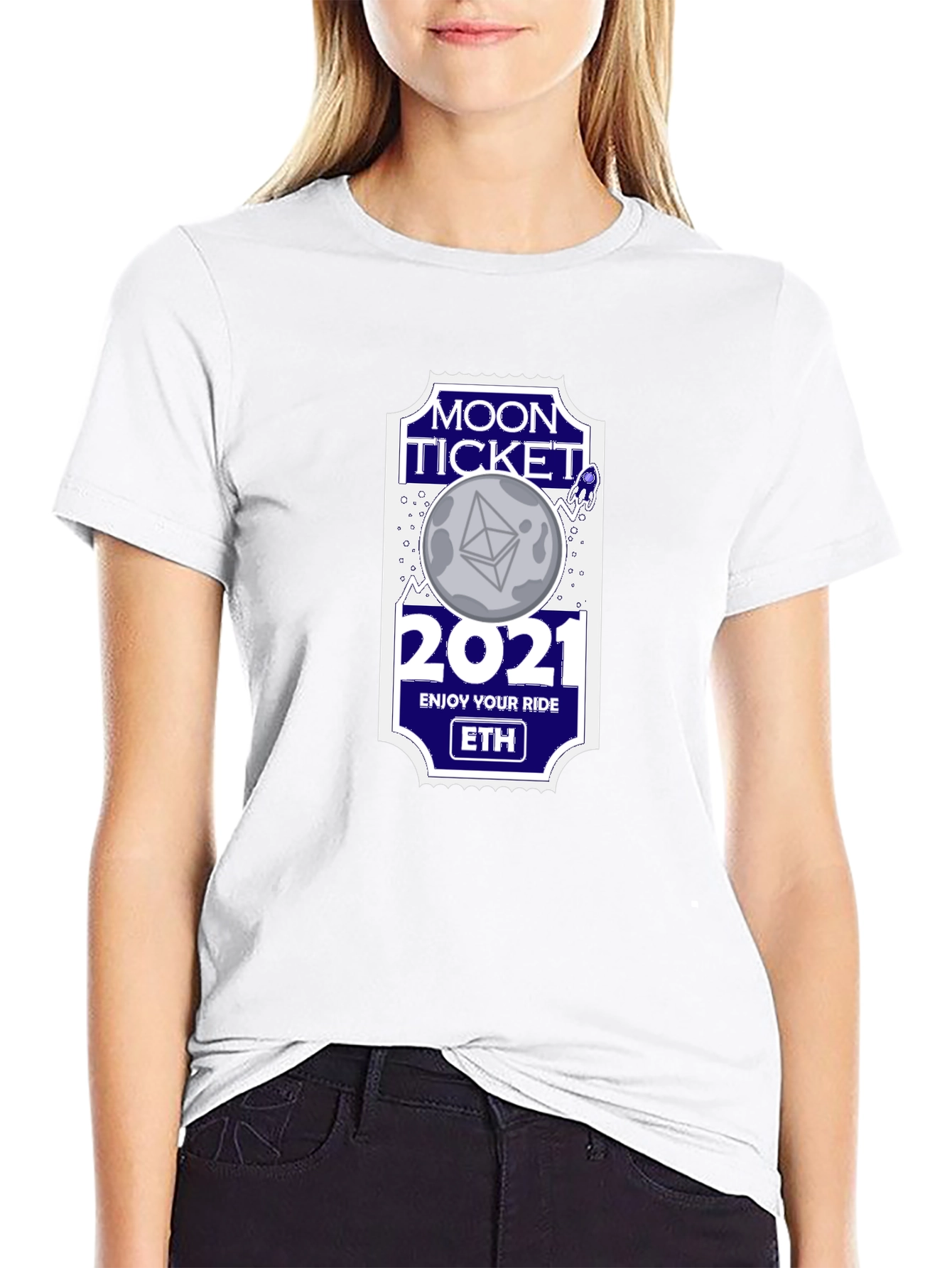Moon Ticket 2021 ETH T-Shirt - Enjoy Your Ride!