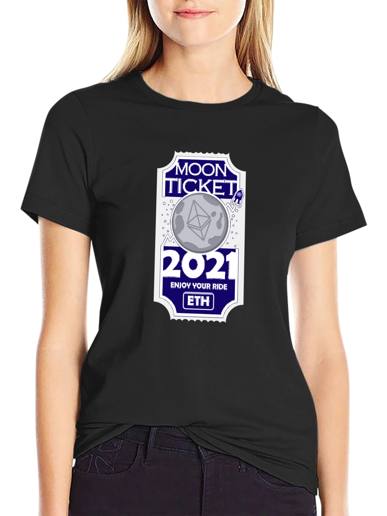 Moon Ticket 2021 ETH T-Shirt - Enjoy Your Ride!
