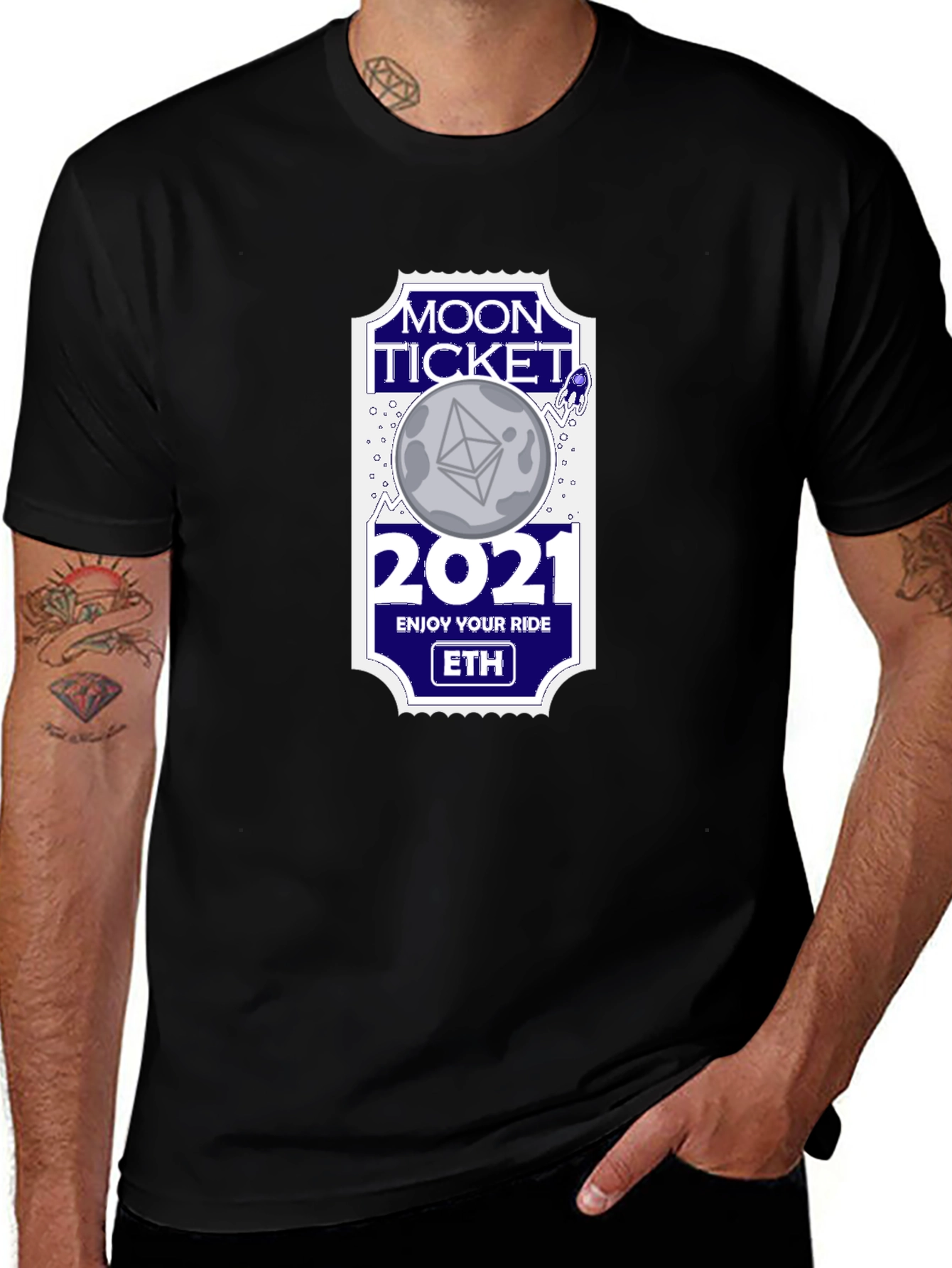 Moon Ticket 2021 ETH T-Shirt - Enjoy Your Ride!
