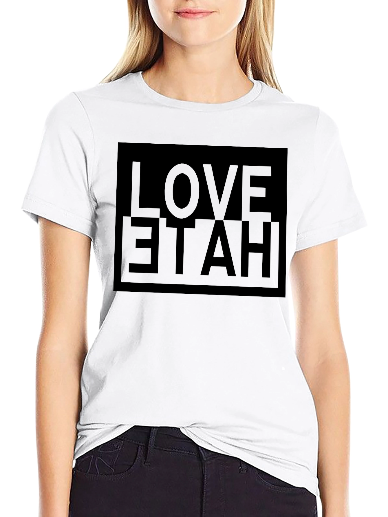 Love Hate Graphic Tee - Unisex Black T-Shirt