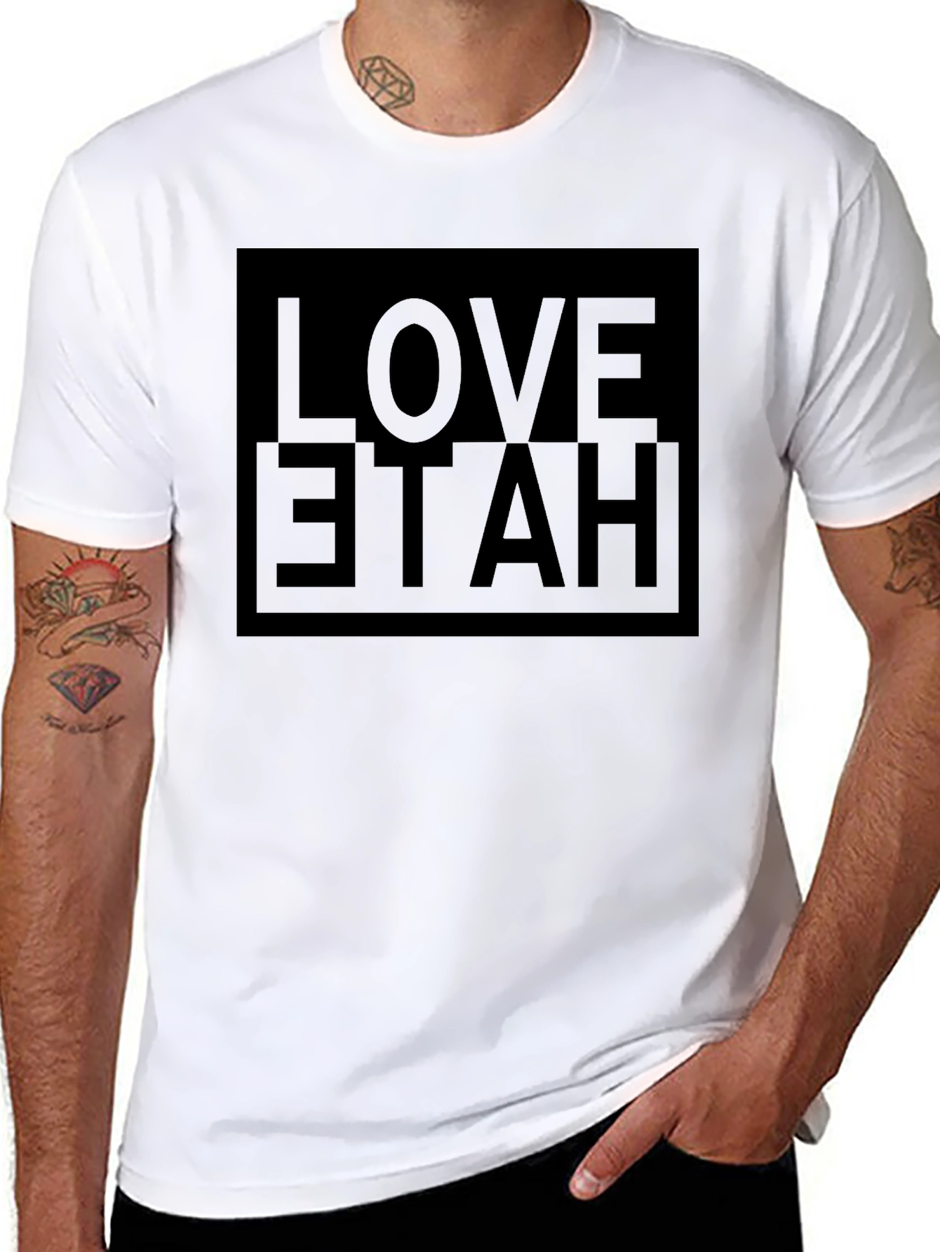 Love Hate Graphic Tee - Unisex Black T-Shirt