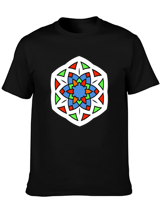 Geometric Hexagon T-Shirt - Colorful Pattern Tee