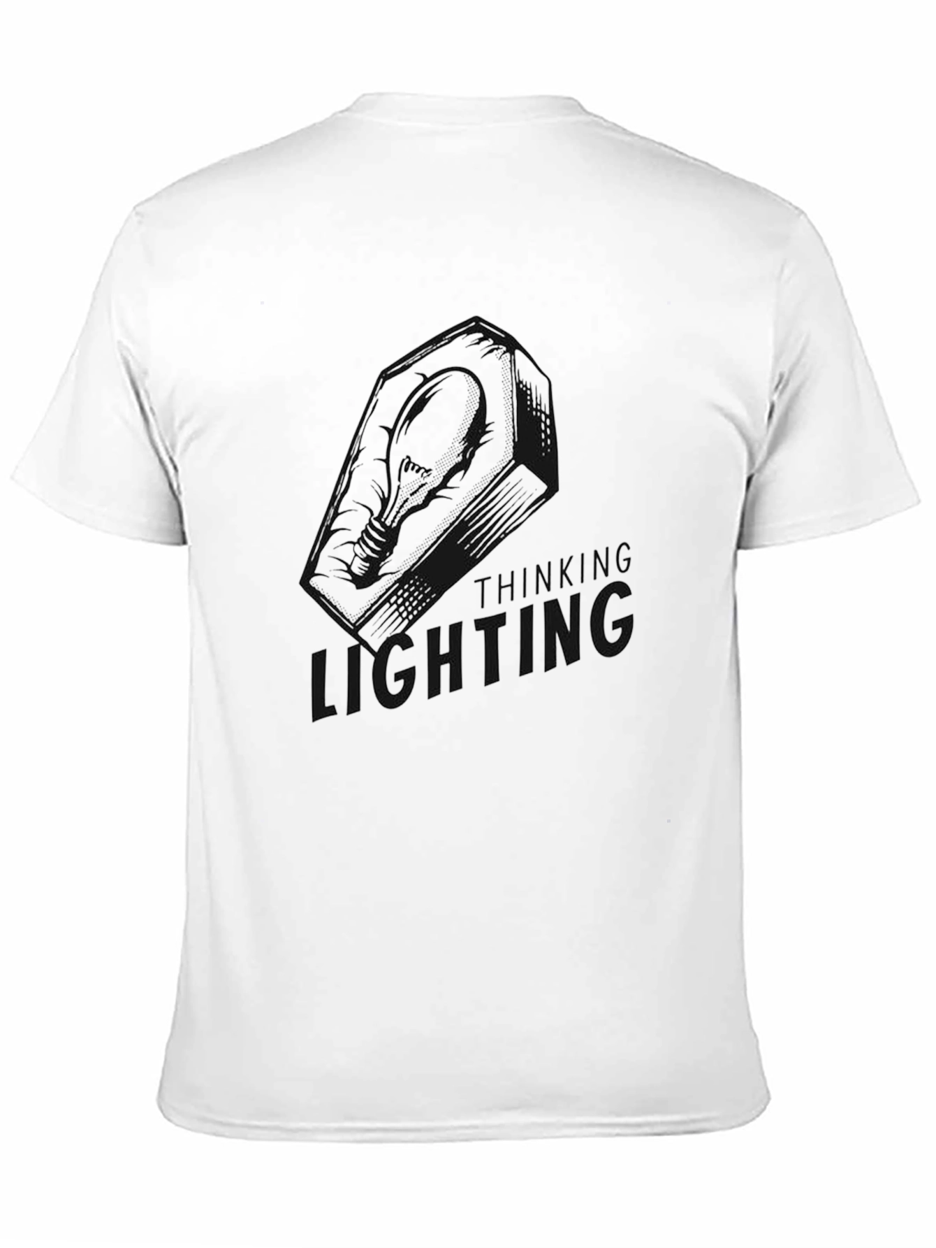 Thinking Lighting Mens Black Graphic Tee