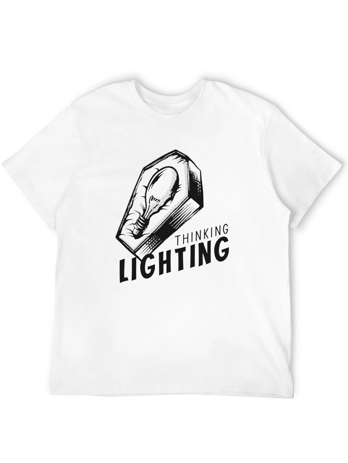 Thinking Lighting Mens Black Graphic Tee