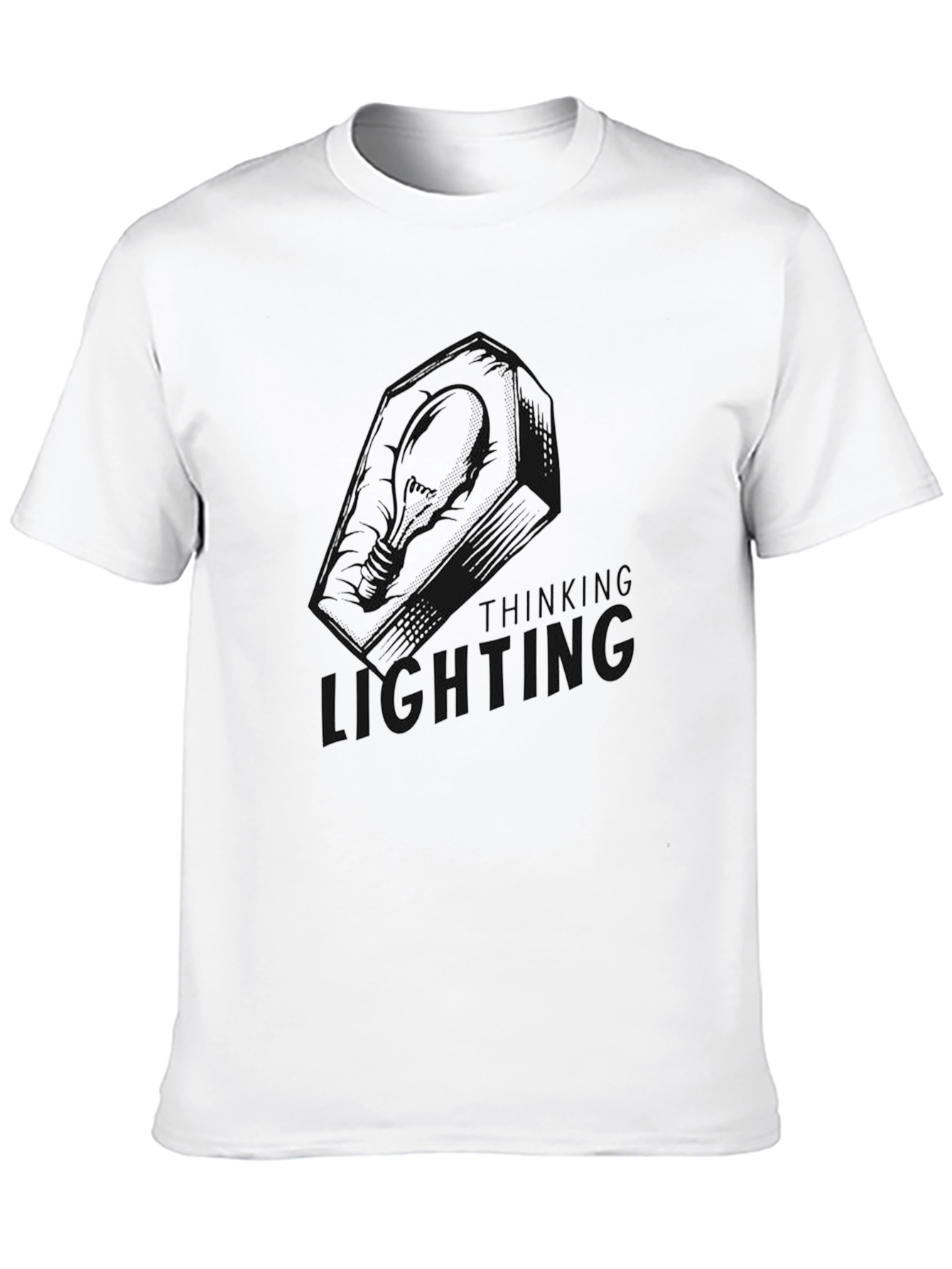 Thinking Lighting Mens Black Graphic Tee