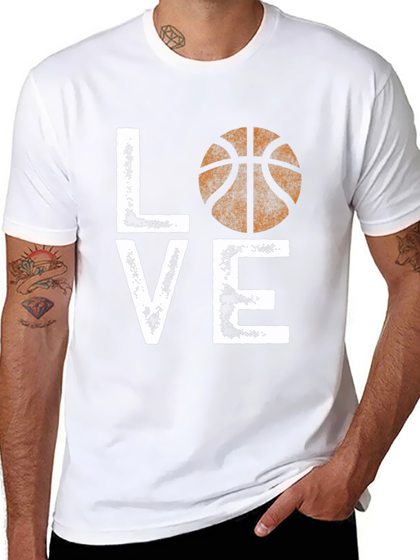 Basketball Love T-Shirt - Graphic Print Tee