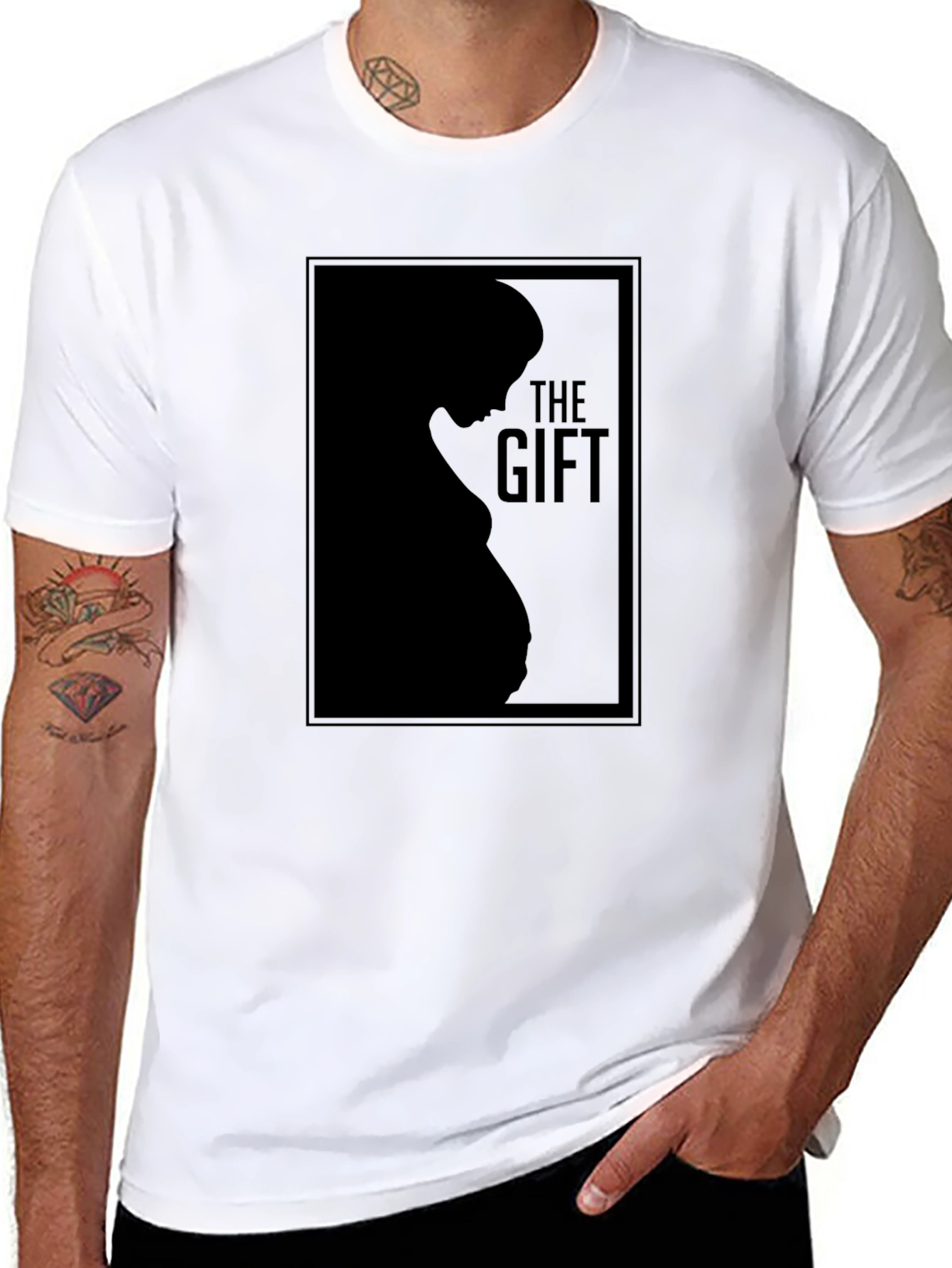 The Gift Pregnancy Silhouette T-Shirt - Black