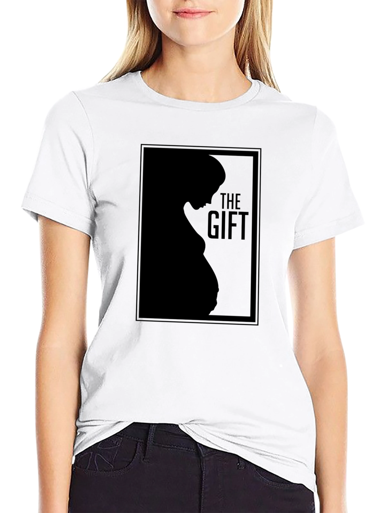 The Gift Pregnancy Silhouette T-Shirt - Black