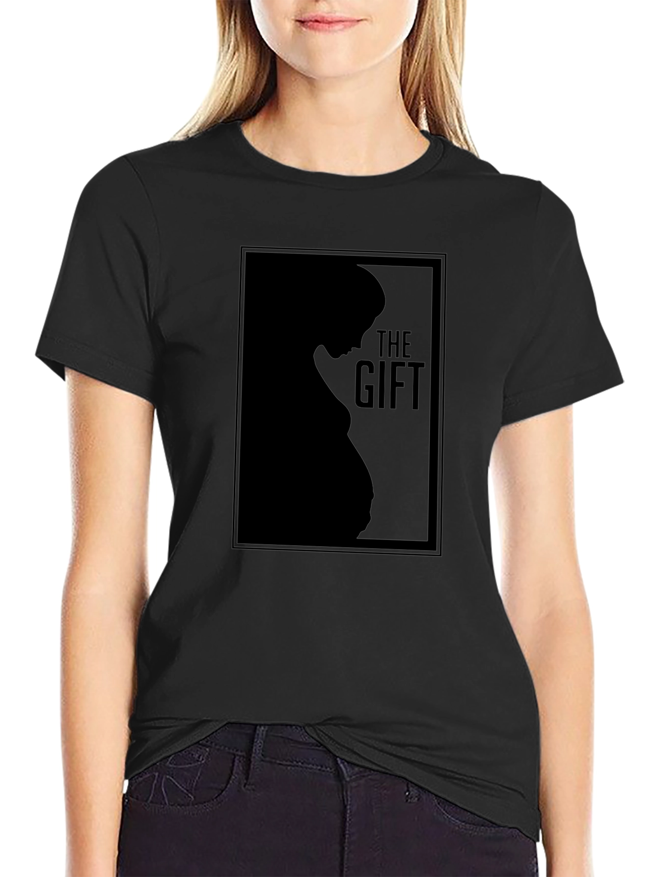The Gift Pregnancy Silhouette T-Shirt - Black