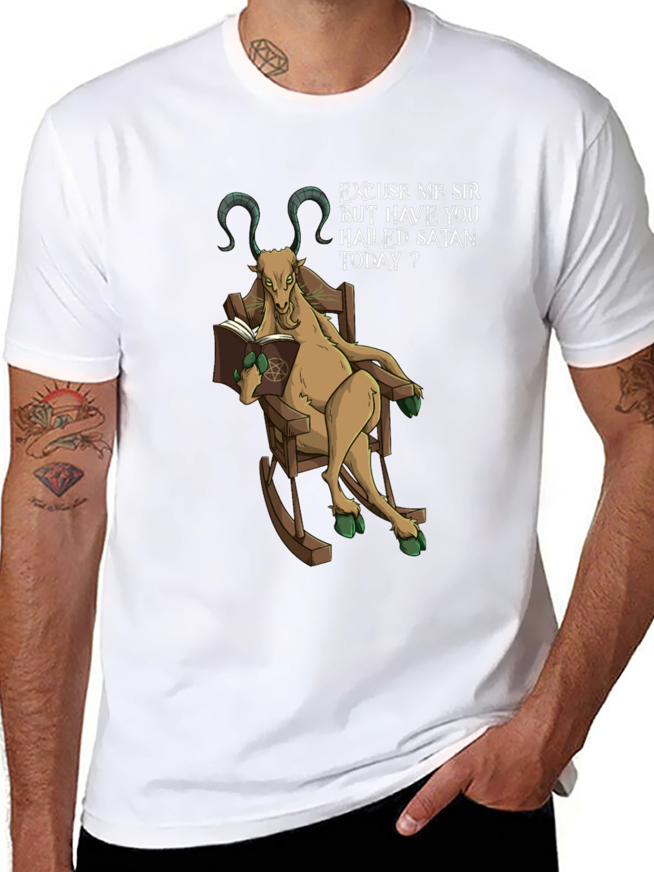 Hail Satan Funny Graphic T-Shirt
