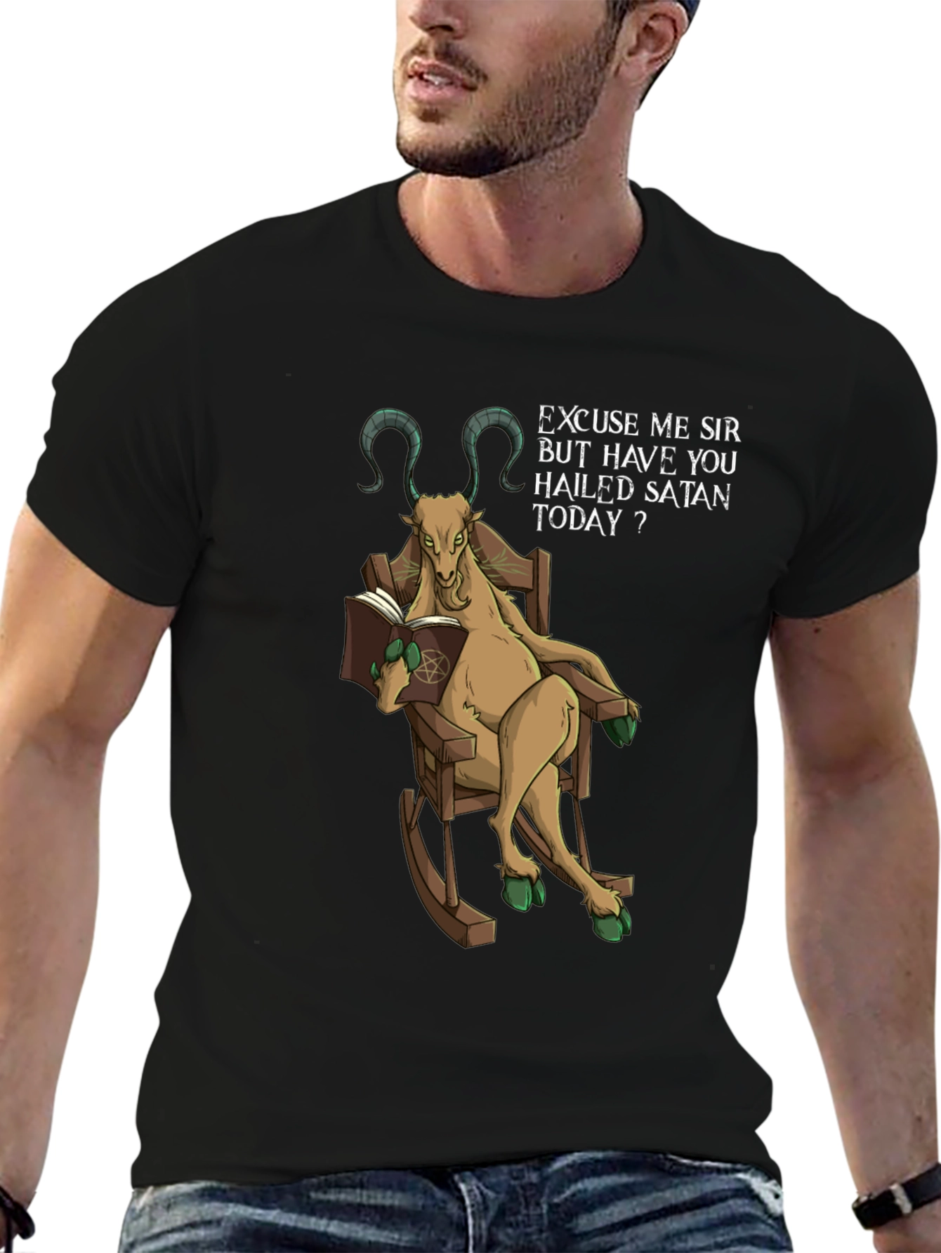 Hail Satan Funny Graphic T-Shirt