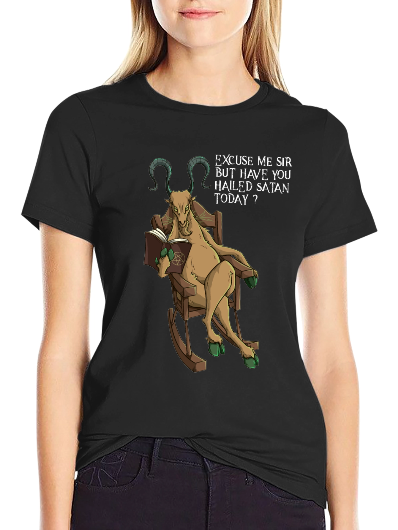 Hail Satan Funny Graphic T-Shirt