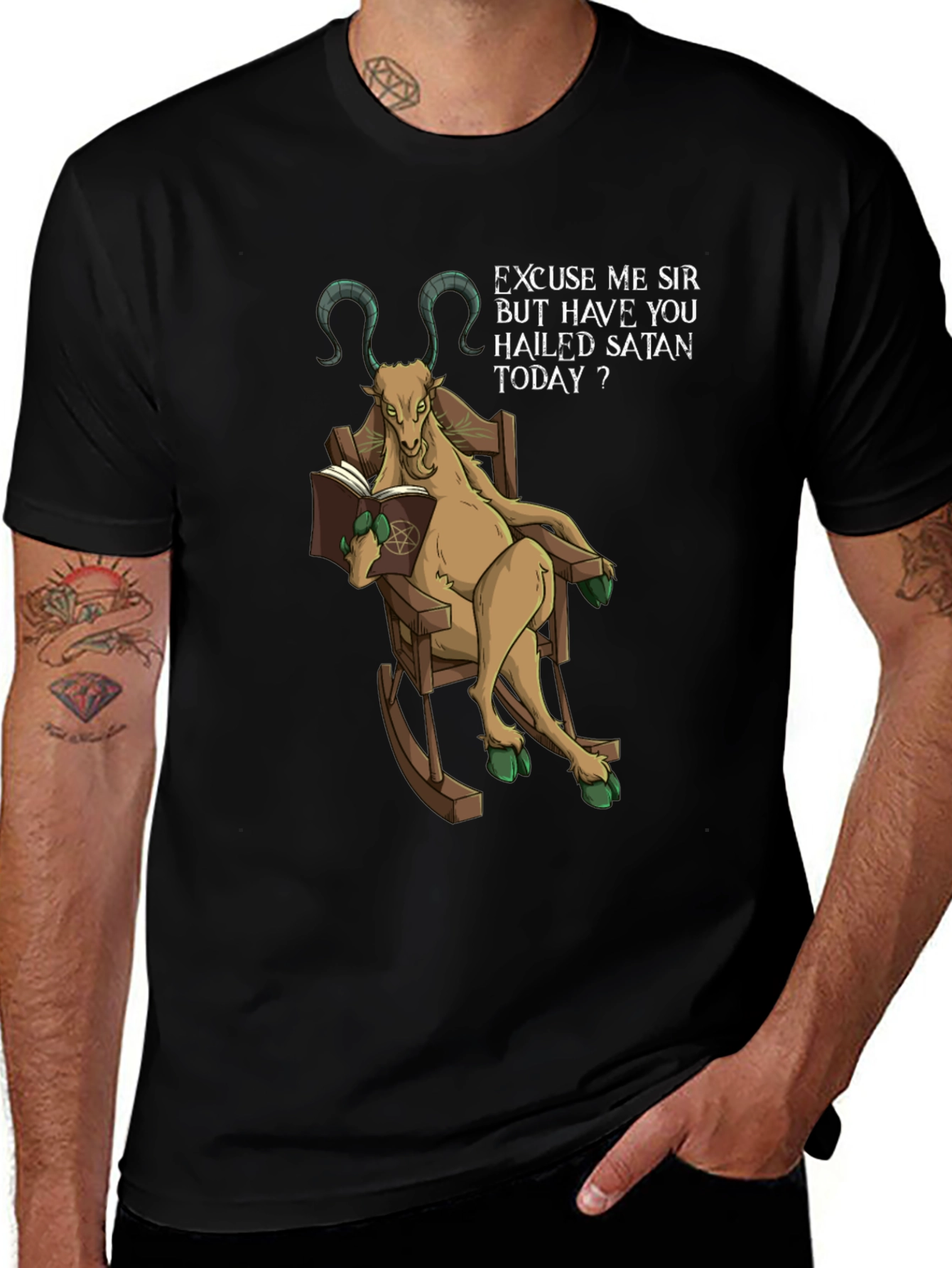 Hail Satan Funny Graphic T-Shirt