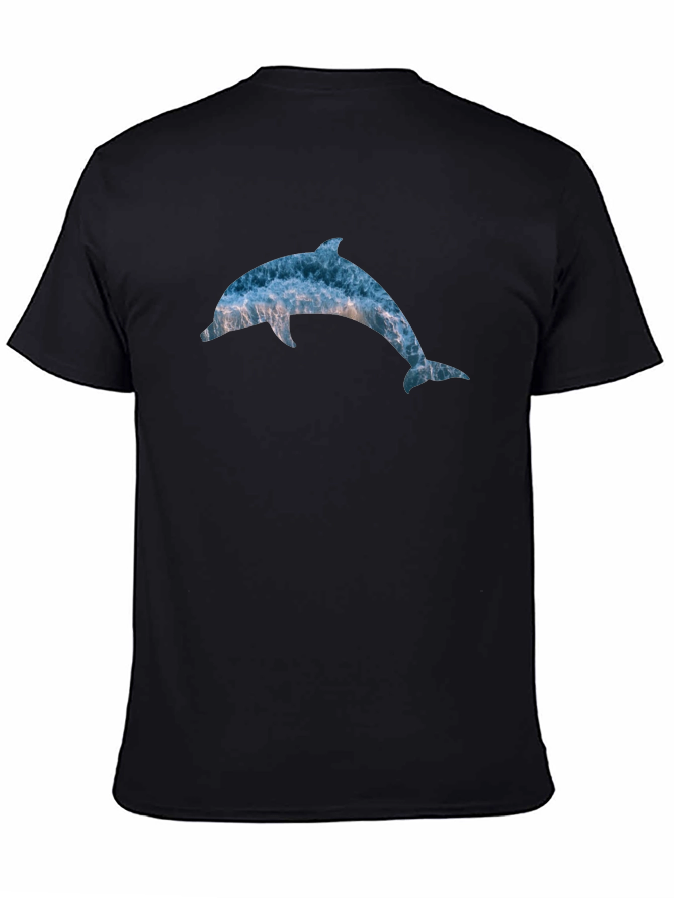 Ocean Dolphin Graphic T-Shirt - Black Cotton Tee