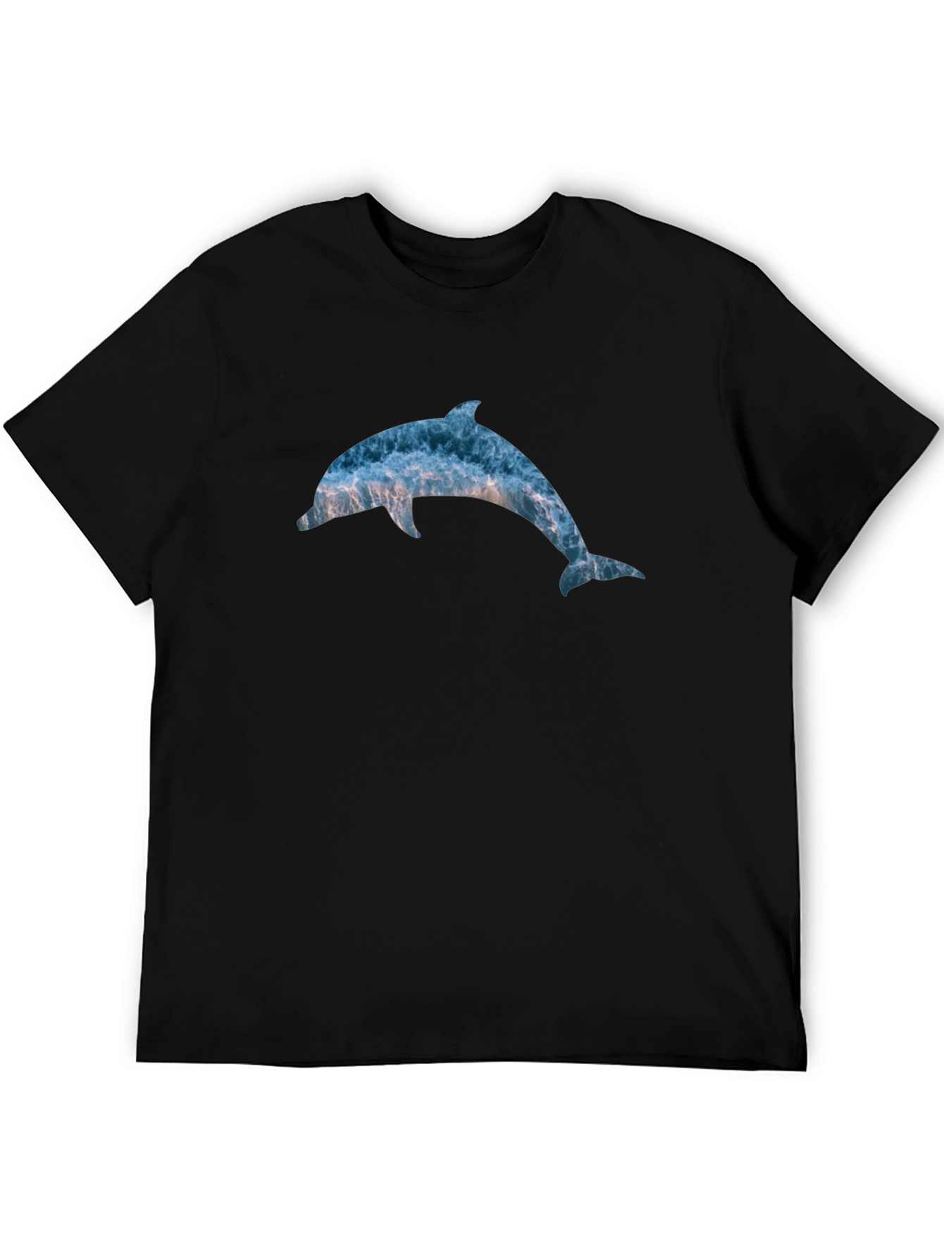Ocean Dolphin Graphic T-Shirt - Black Cotton Tee