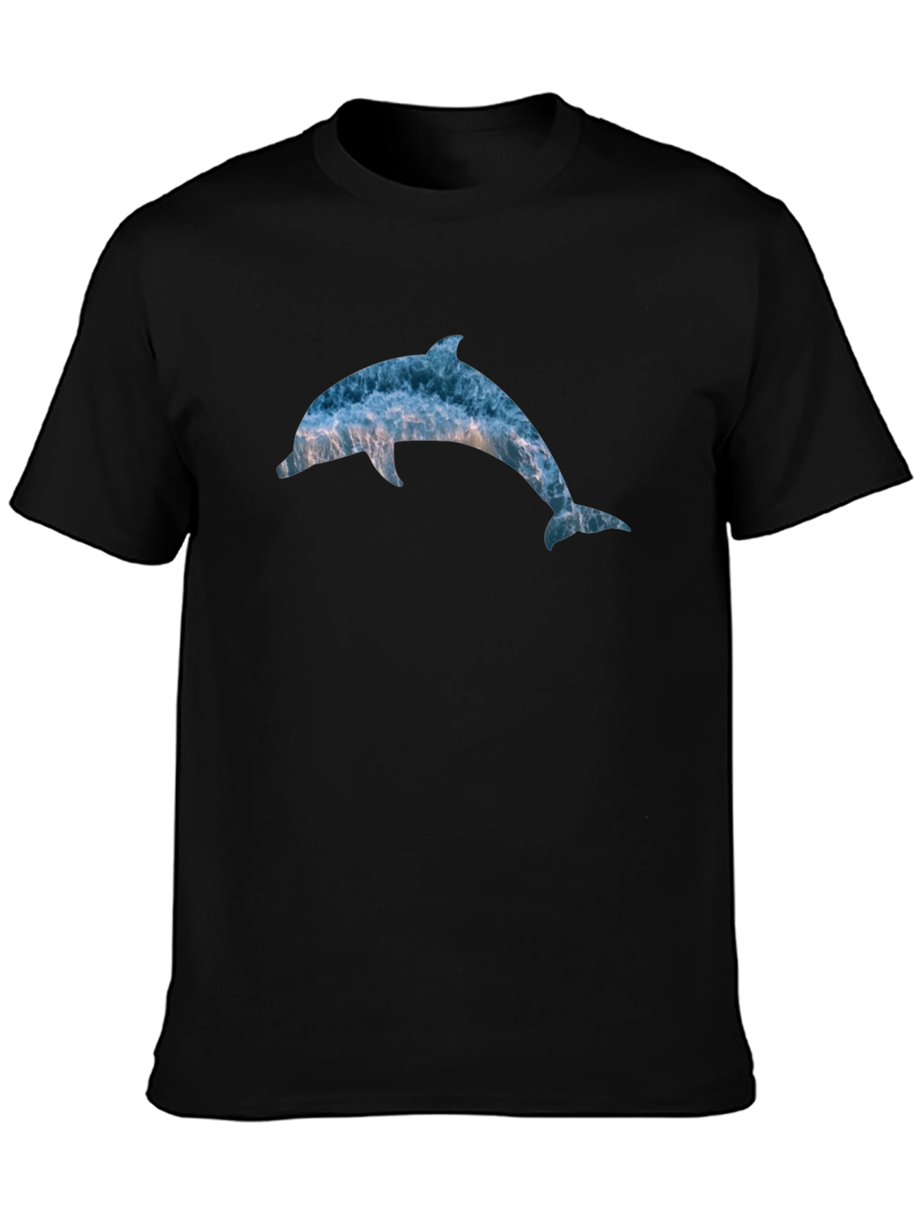Ocean Dolphin Graphic T-Shirt - Black Cotton Tee