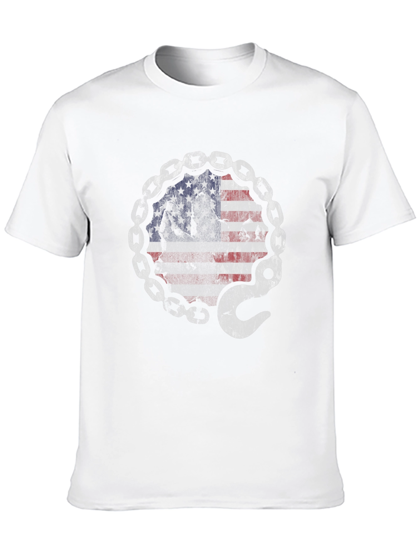 American Flag Chain Hook T-Shirt