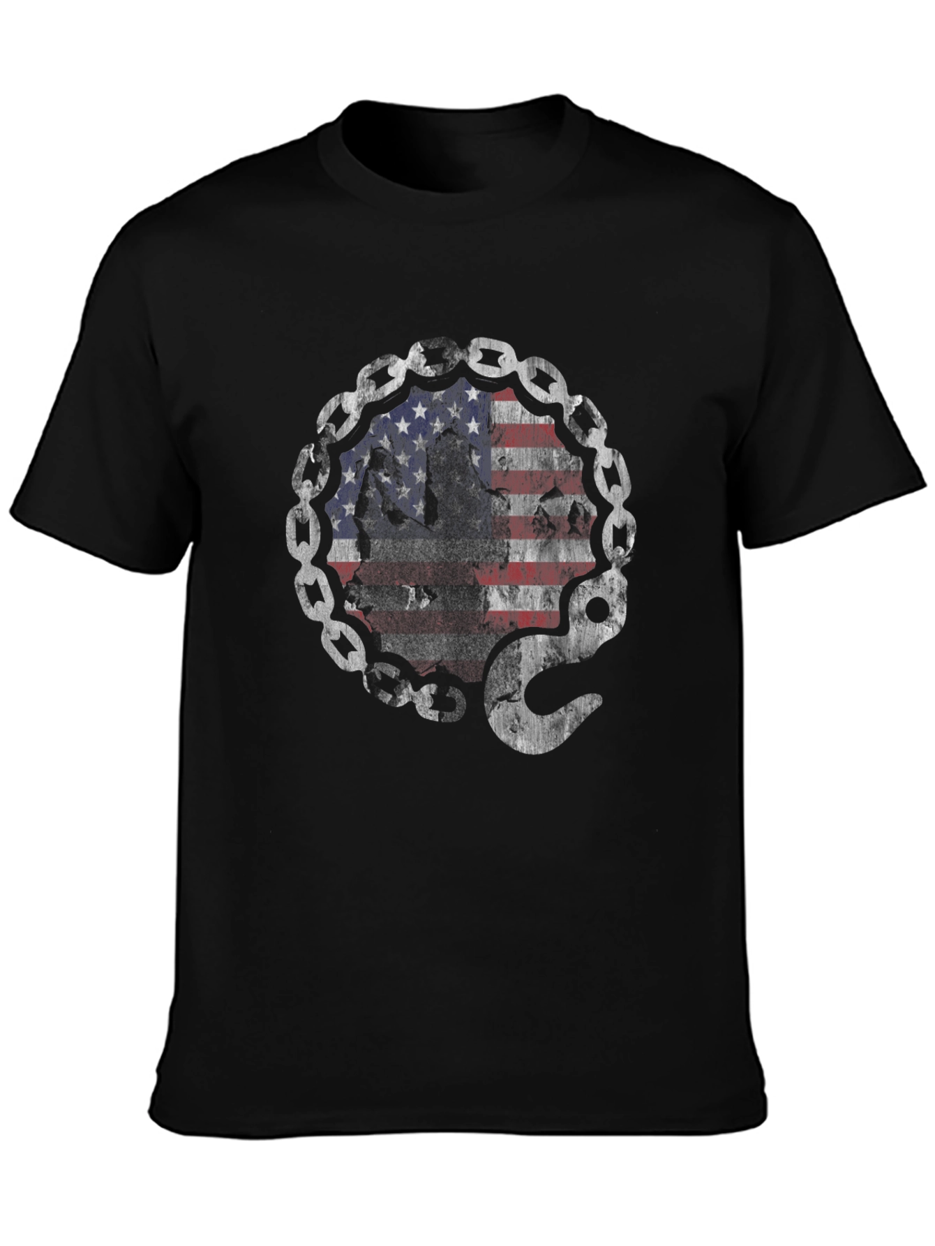 American Flag Chain Hook T-Shirt
