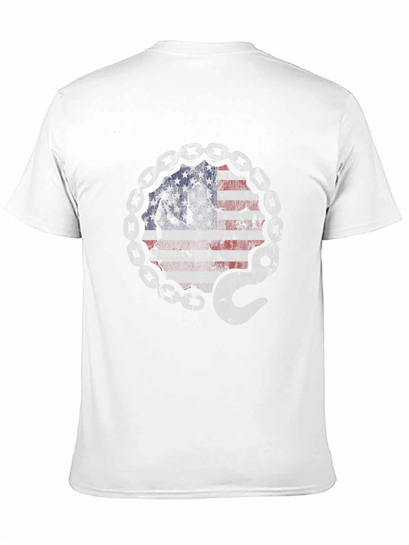 American Flag Chain Hook T-Shirt