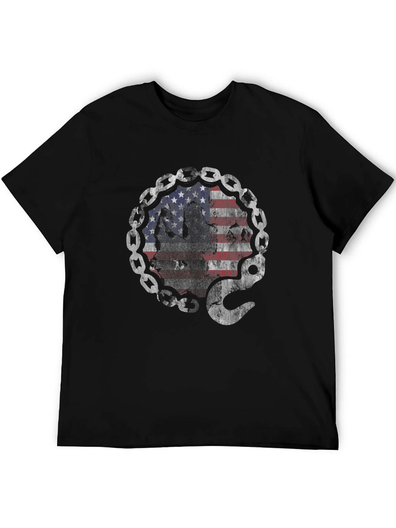 American Flag Chain Hook T-Shirt