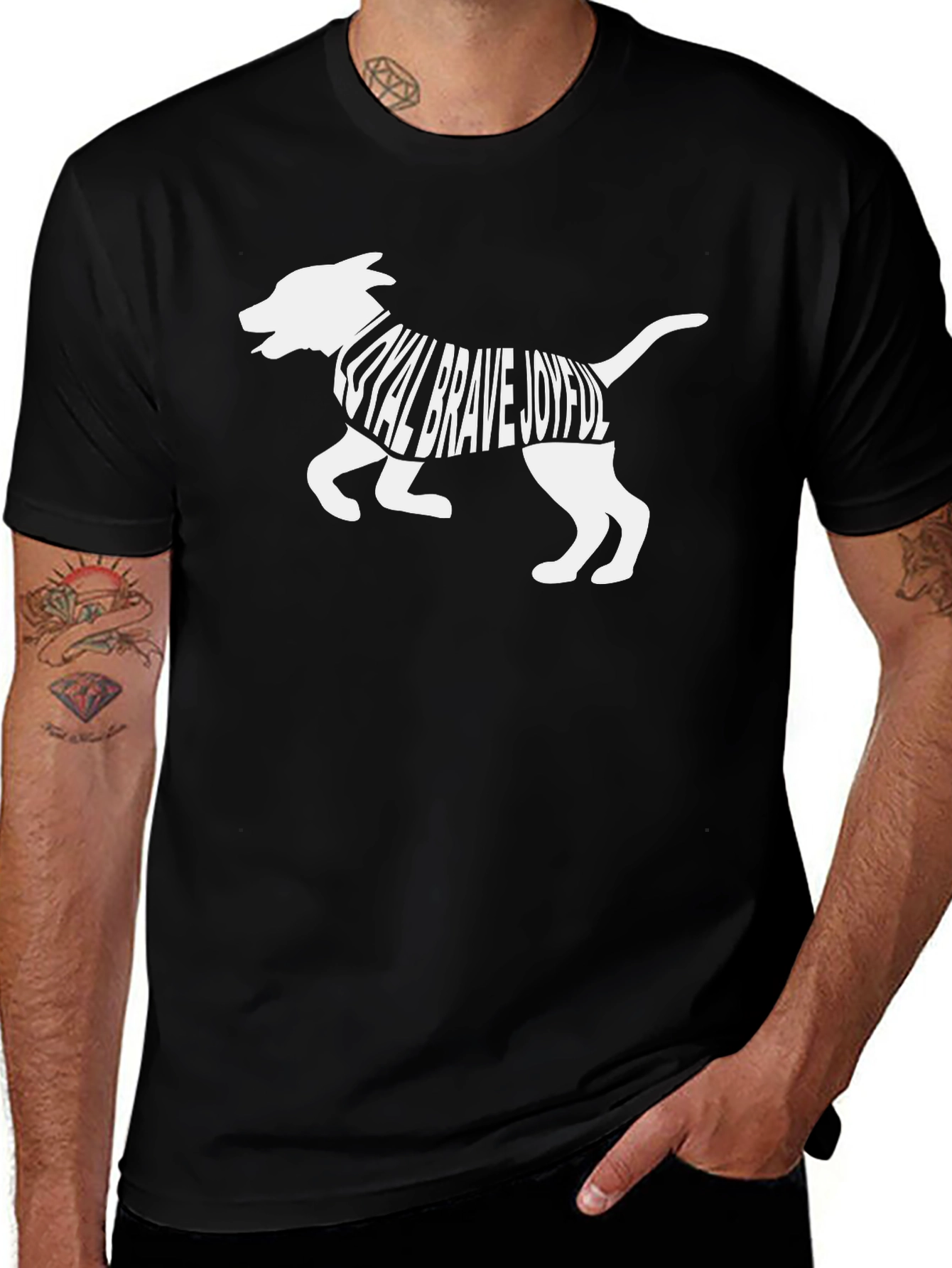 Loyal Brave Joyful Dog Graphic T-Shirt
