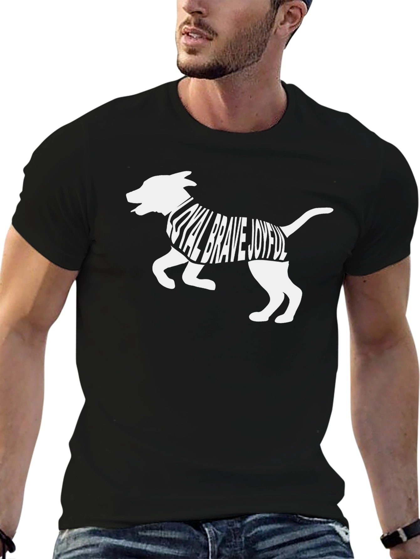 Loyal Brave Joyful Dog Graphic T-Shirt