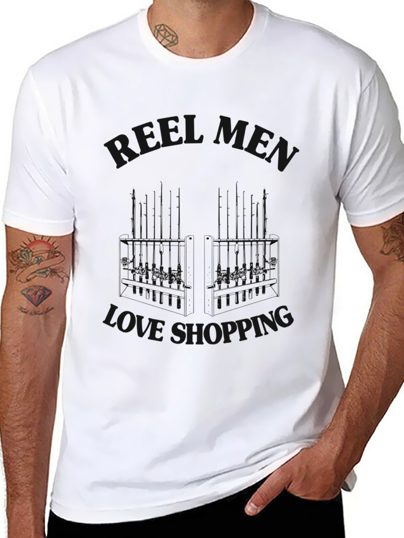 Mens Black Shopping Love Tee
