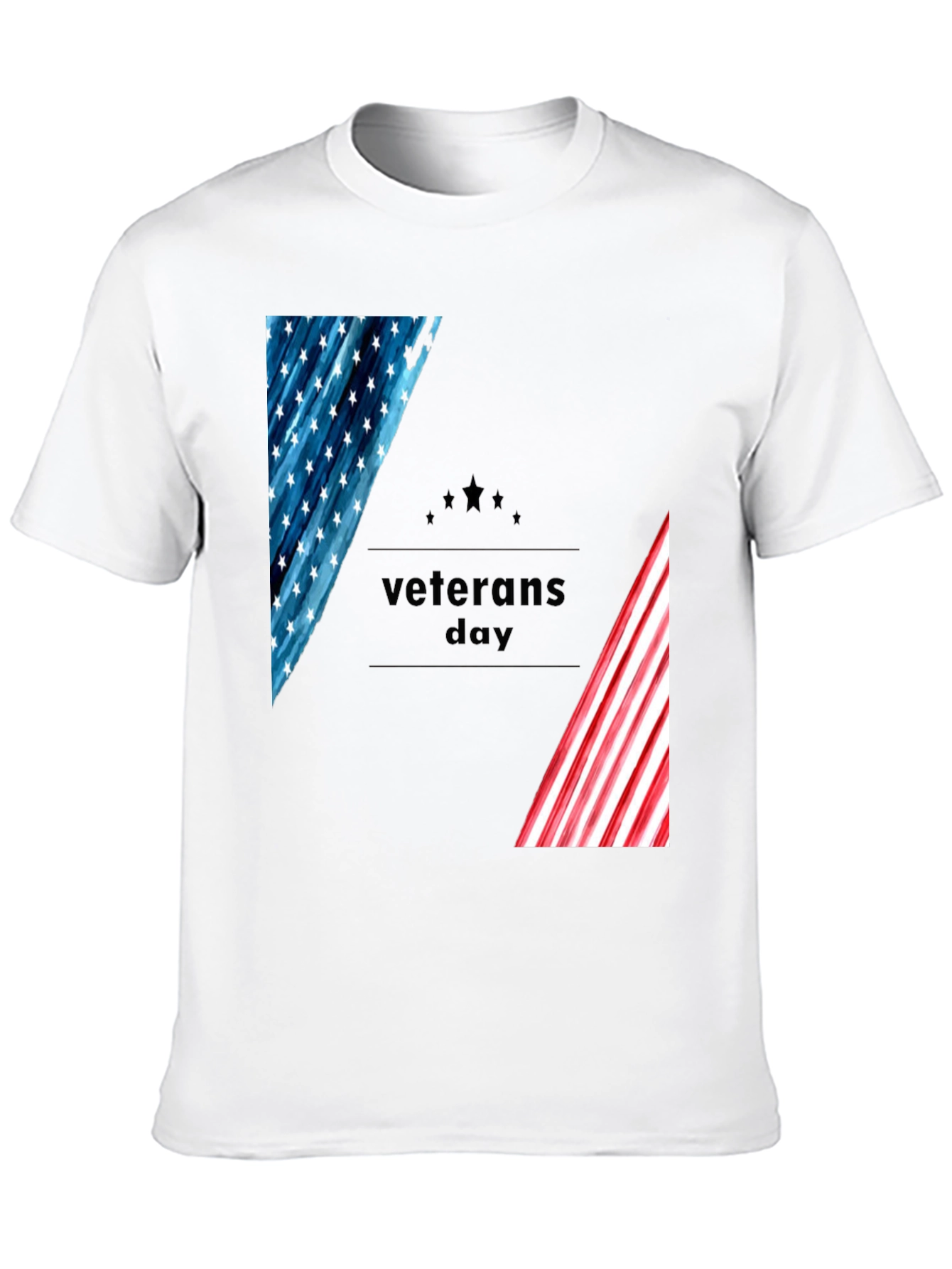 Veterans Day Graphic Tee - Patriotic American Flag Design