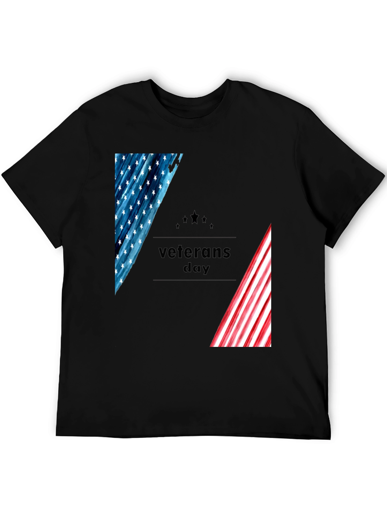 Veterans Day Graphic Tee - Patriotic American Flag Design