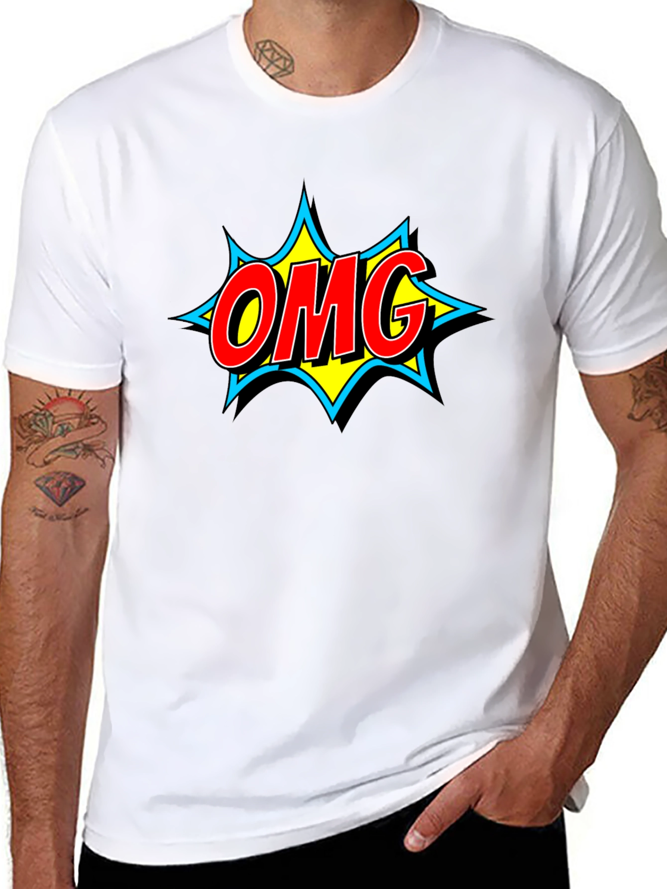 OMG Comic Style Graphic T-Shirt