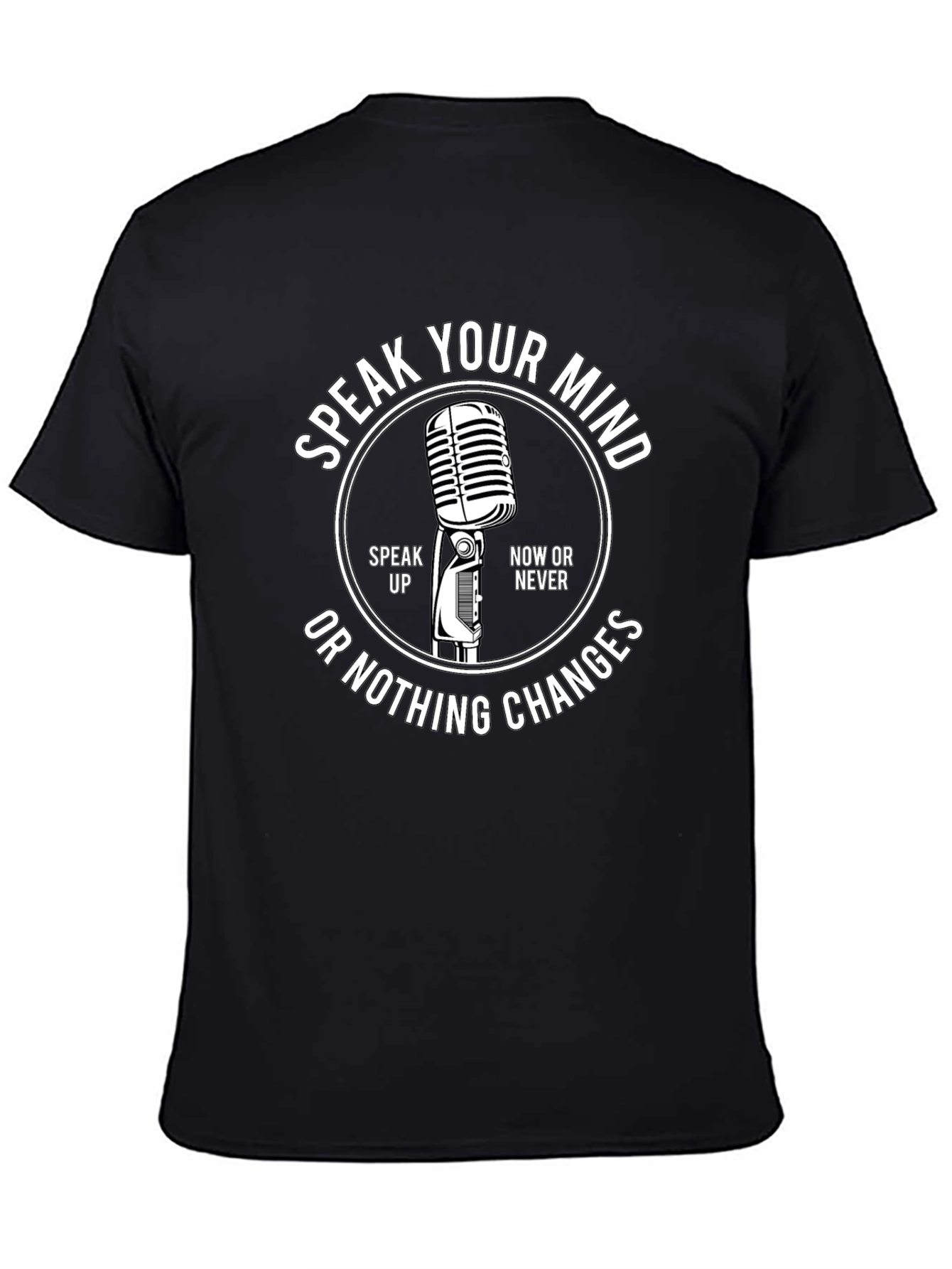 Speak Your Mind Graphic Tee - Classic Microphone Design