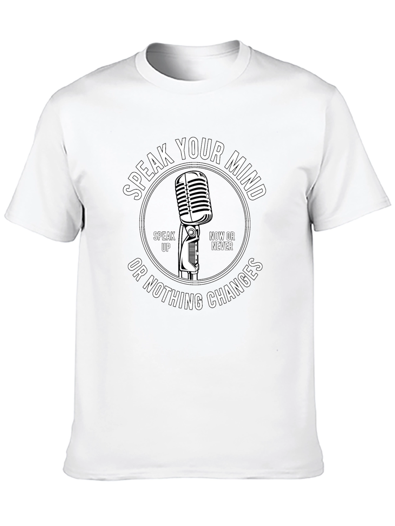 Speak Your Mind Graphic Tee - Classic Microphone Design