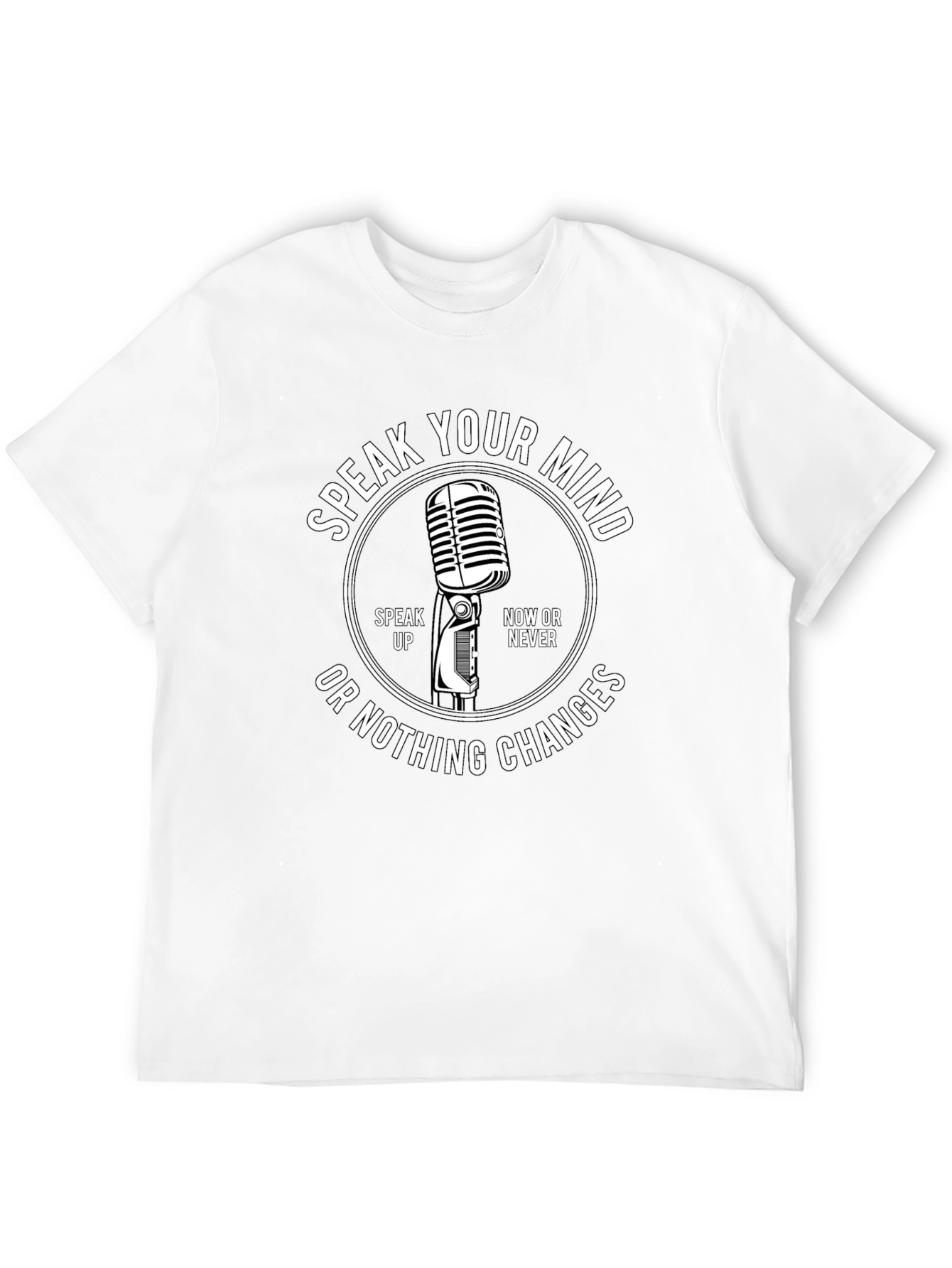 Speak Your Mind Graphic Tee - Classic Microphone Design