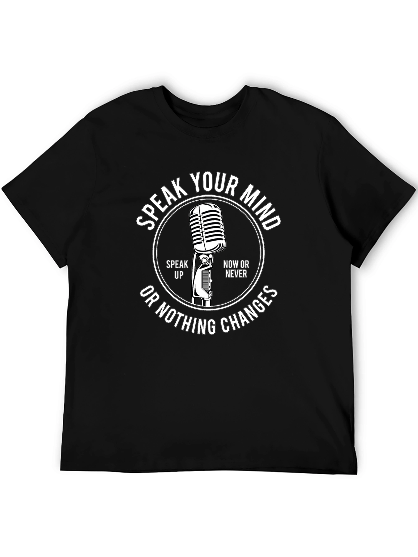 Speak Your Mind Graphic Tee - Classic Microphone Design