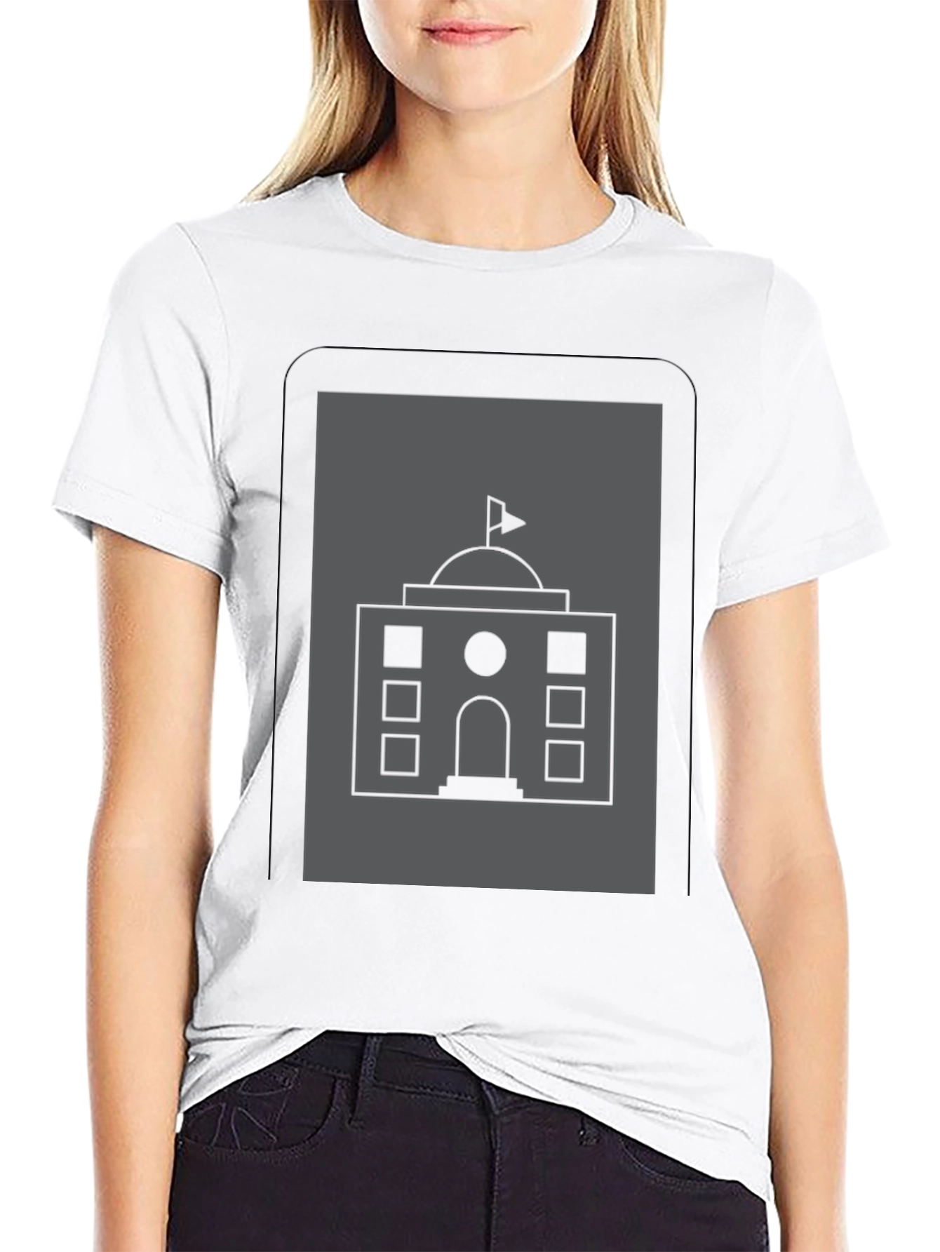 Architectural Graphic T-Shirt - Black Cotton Tee