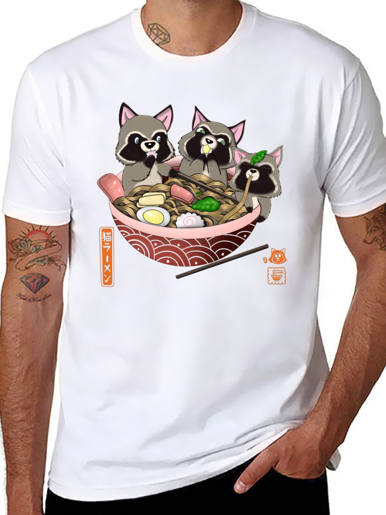 Raccoon Ramen T-Shirt - Cute Graphic Tee