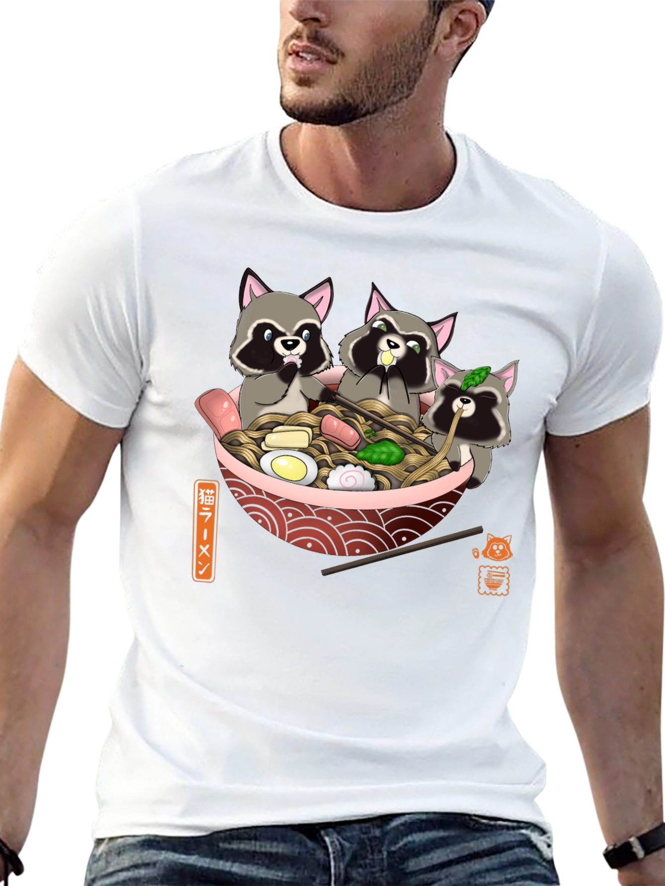Raccoon Ramen T-Shirt - Cute Graphic Tee