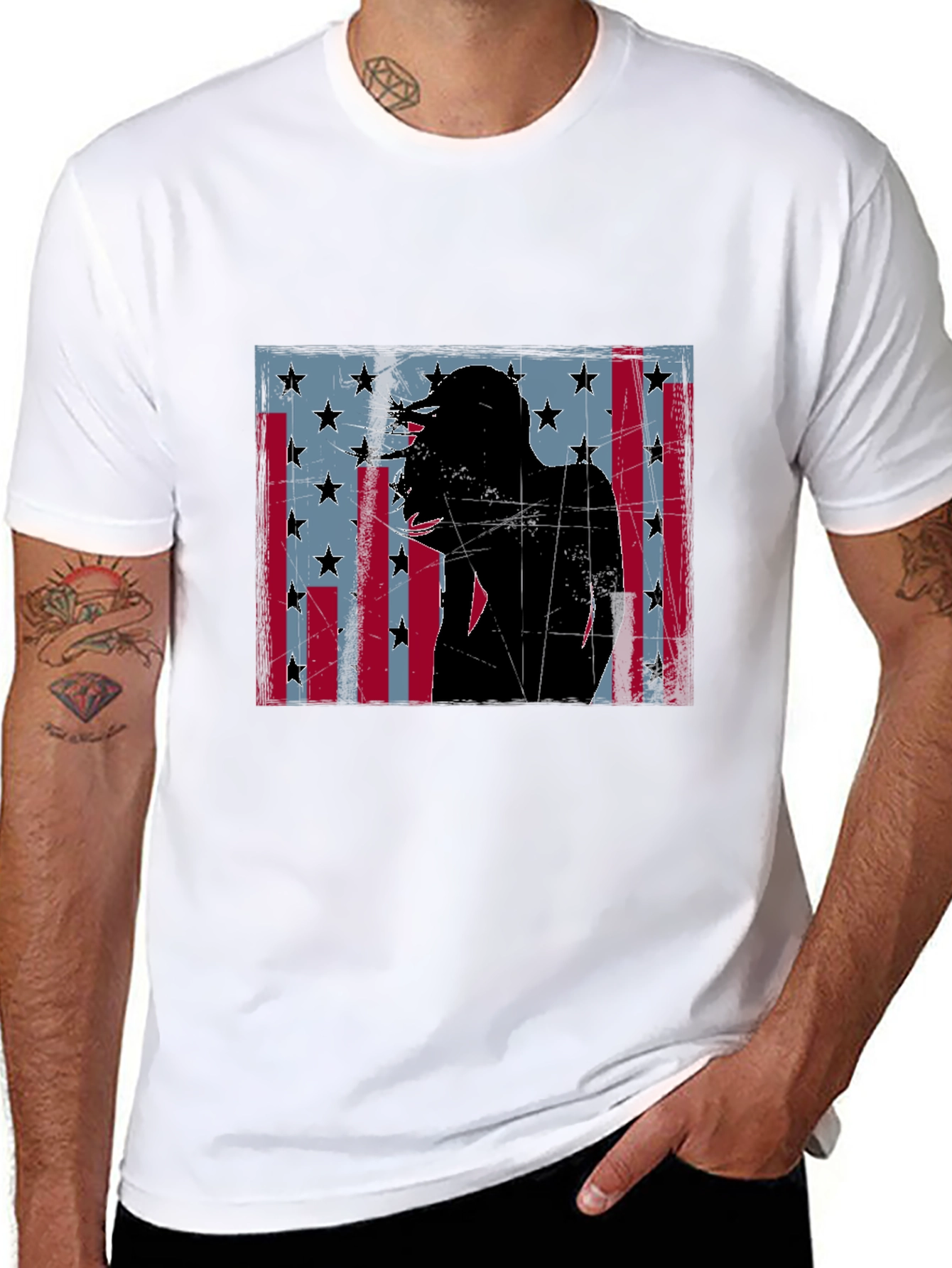 American Flag Silhouette Graphic Tee
