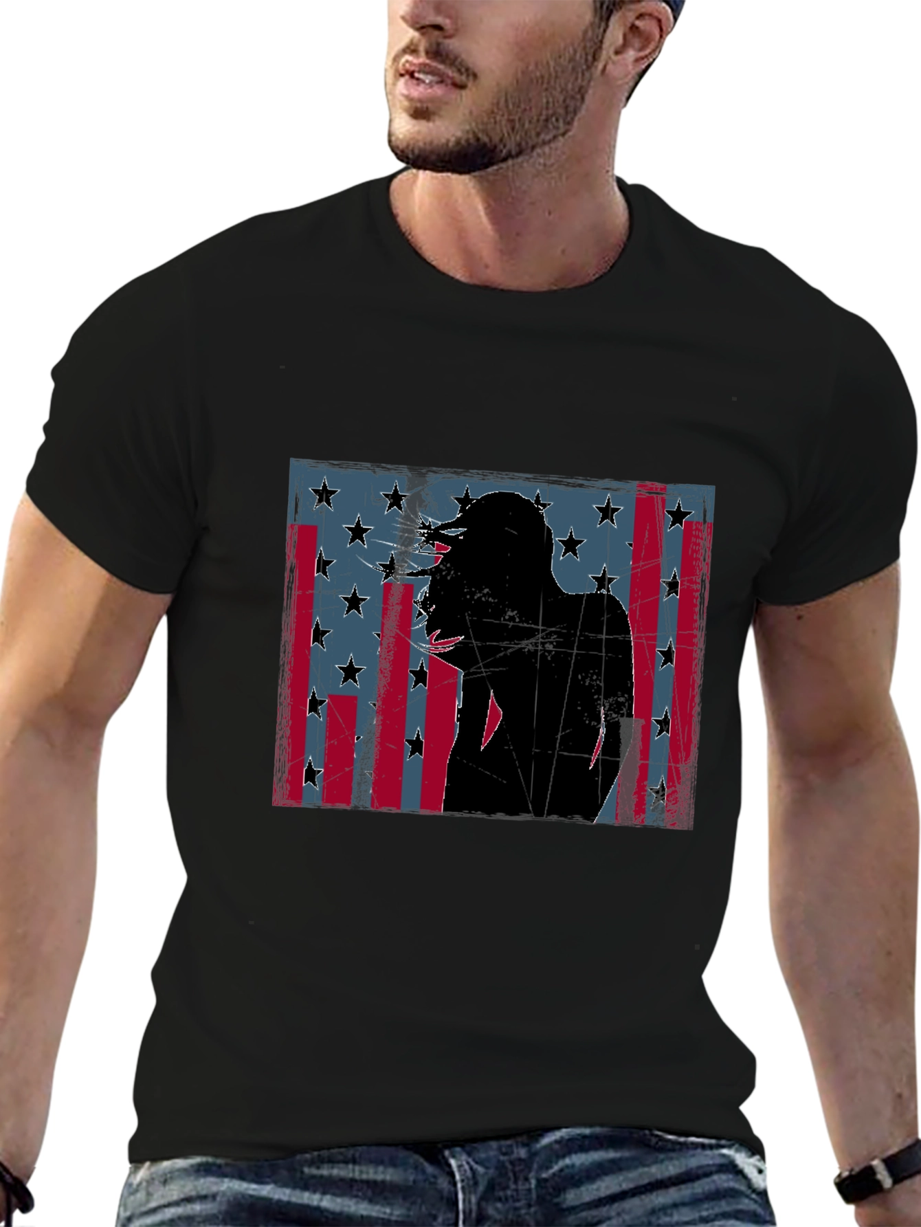 American Flag Silhouette Graphic Tee