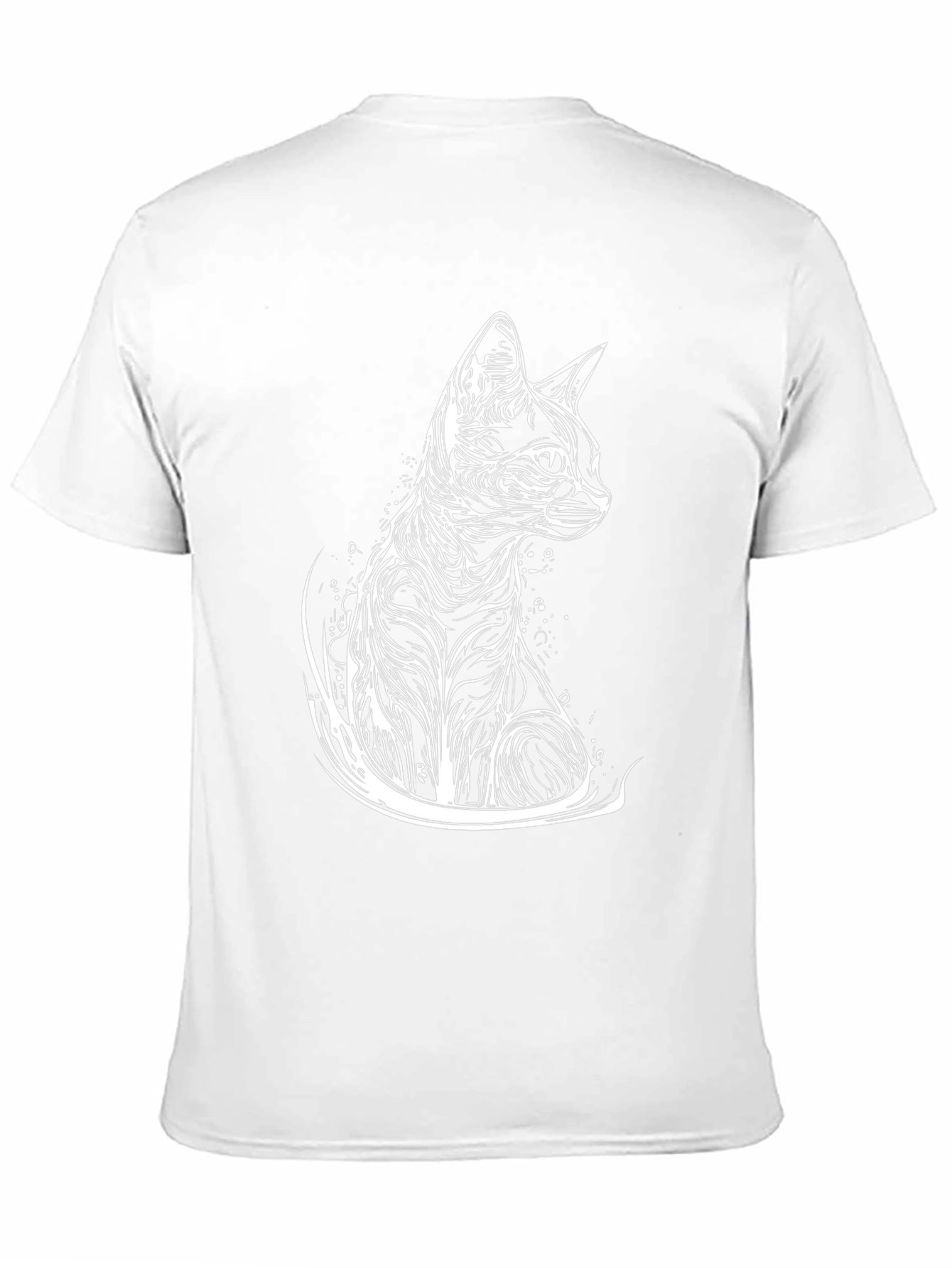 Abstract Cat Graphic Tee - Stylish Black T-Shirt