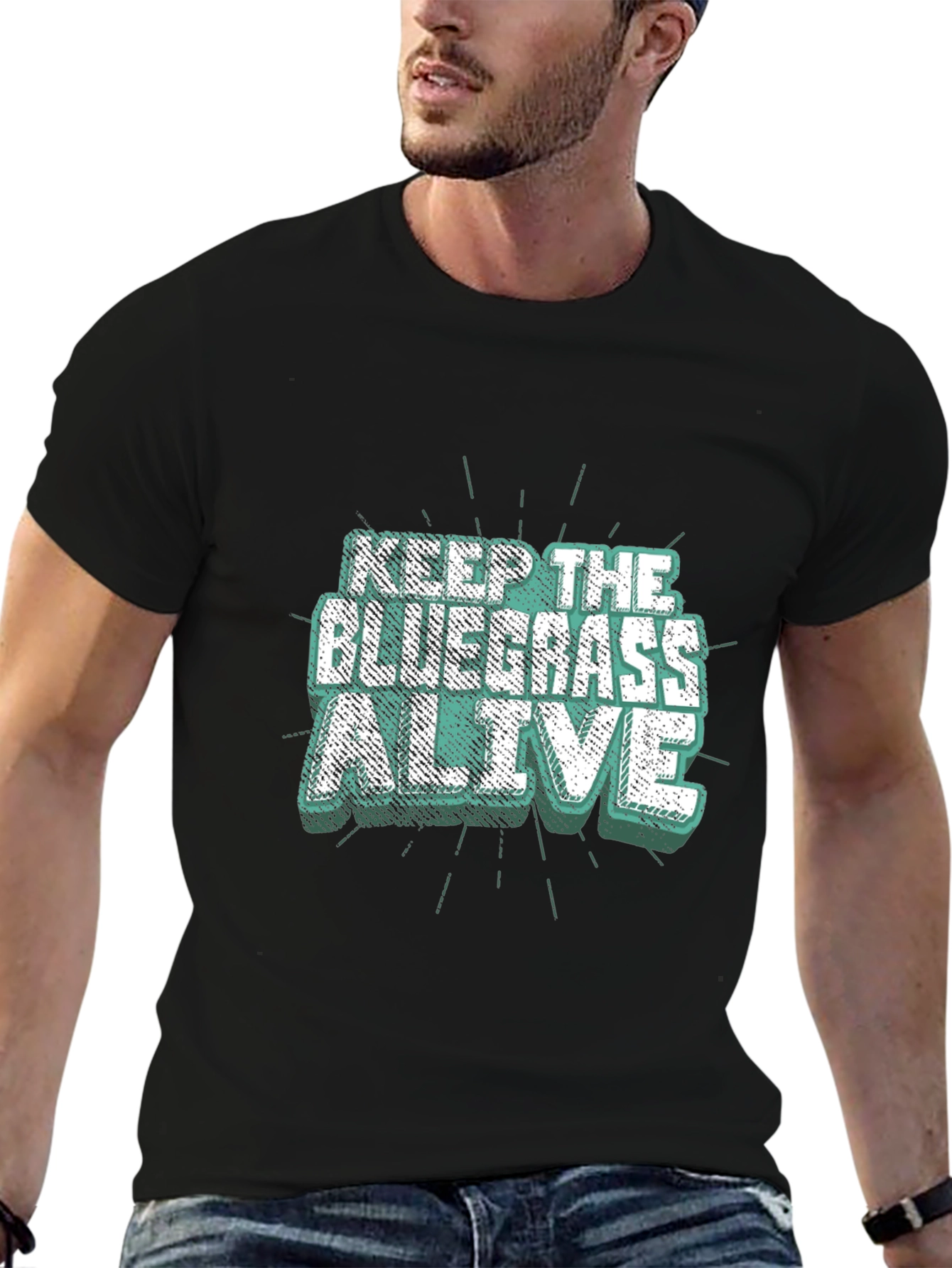 Keep The Bluegrass Alive Black T-Shirt