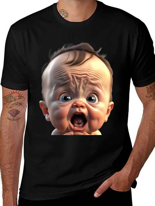 Funny Baby Face Black T-Shirt