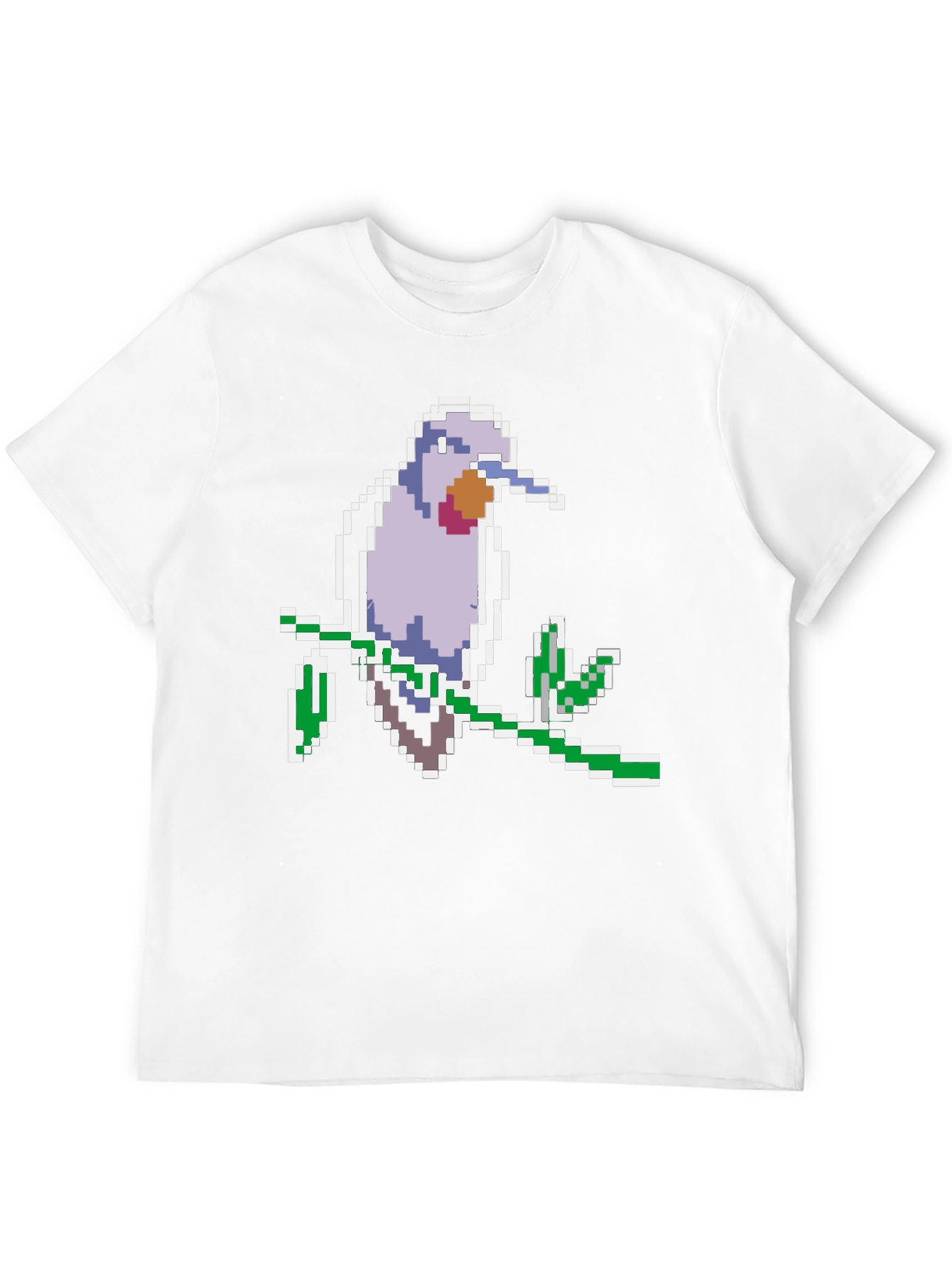 Pixel Bird Graphic Tee - Black Cotton Comfort