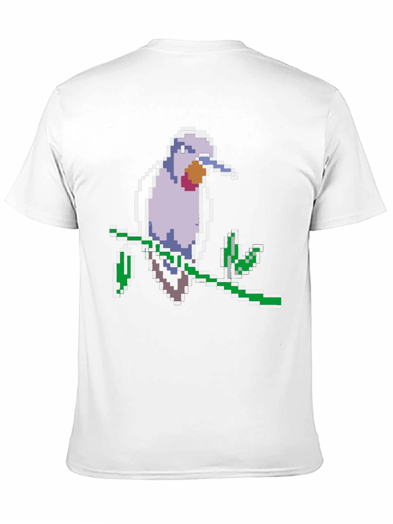 Pixel Bird Graphic Tee - Black Cotton Comfort